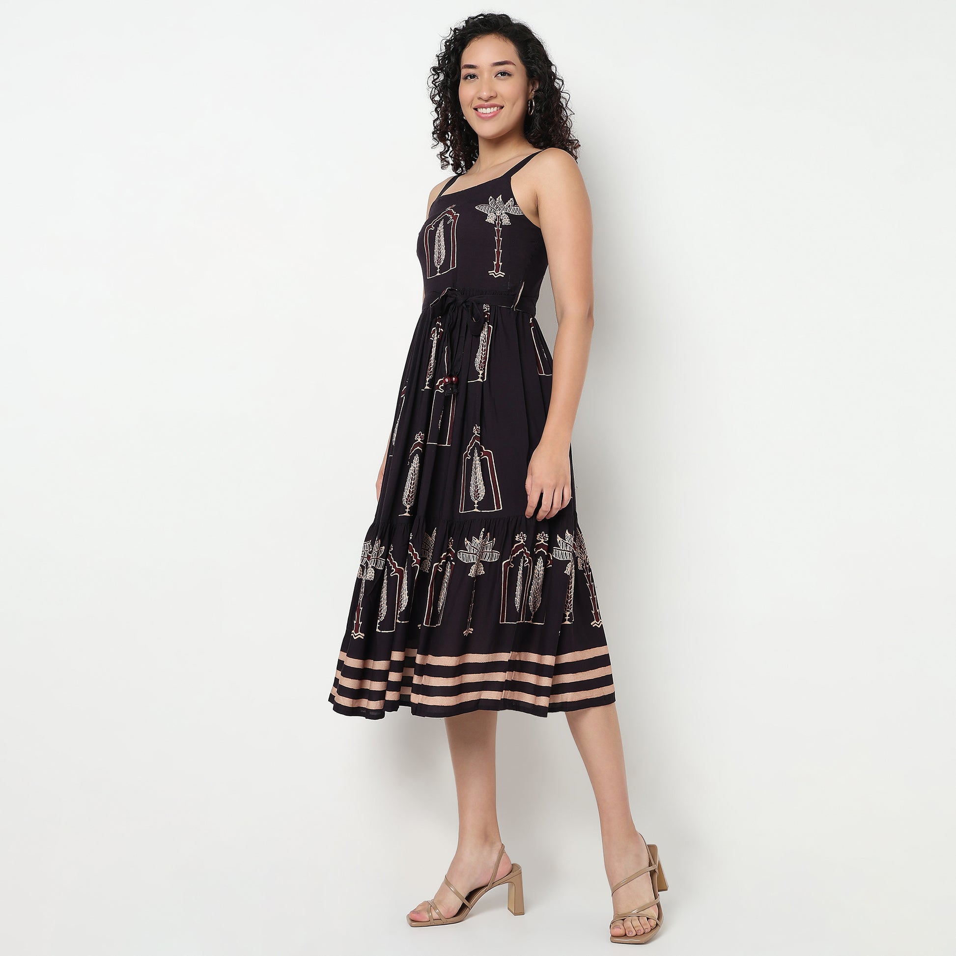 Buy Women Flare Fit Printed Sleeveless Dress  - Style Union