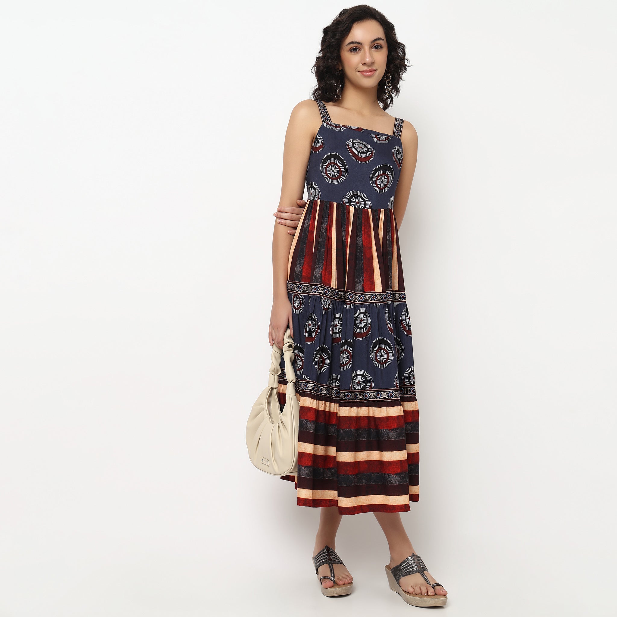 Buy Women Flare Fit Printed Sleeveless Dress  - Style Union