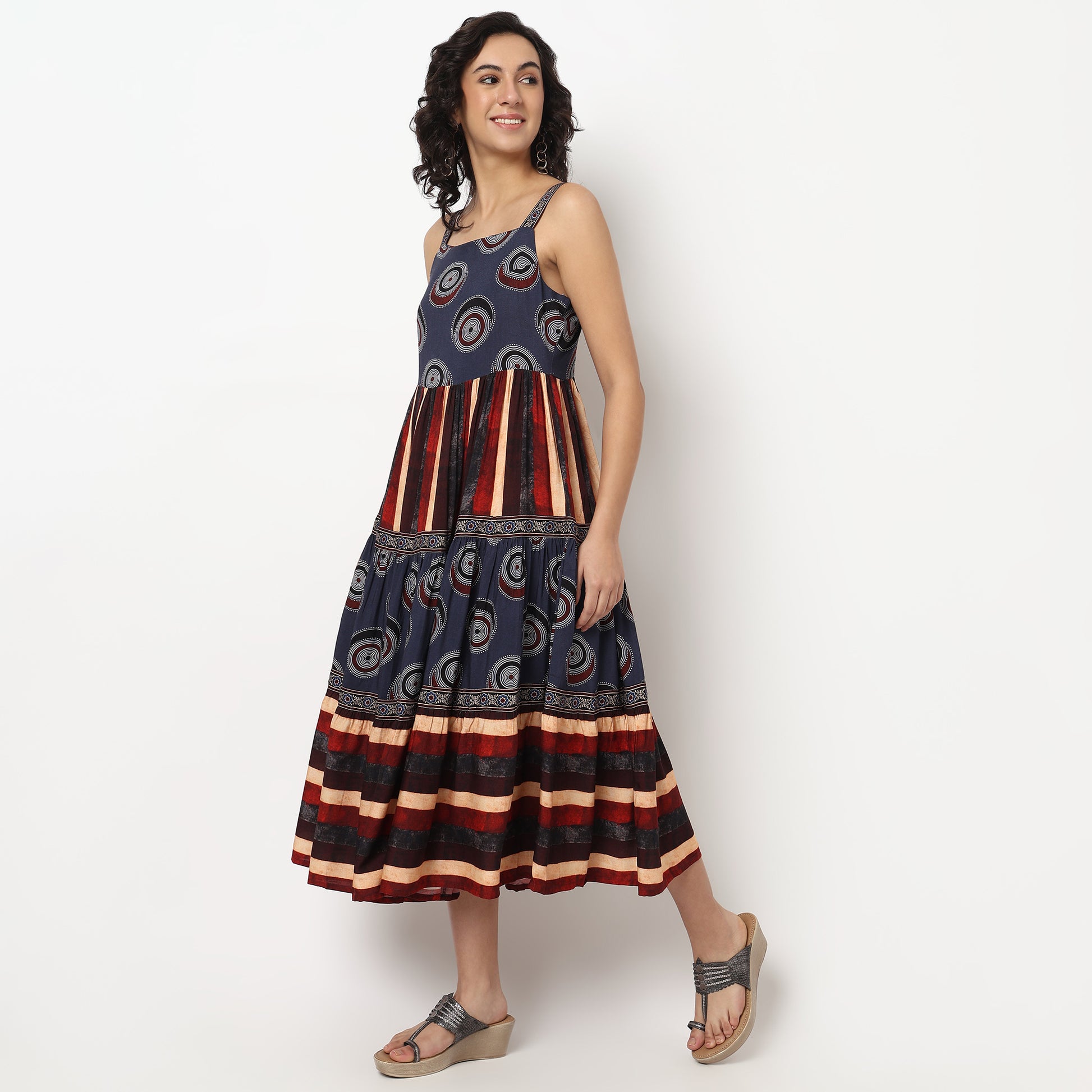 Buy Women Flare Fit Printed Sleeveless Dress  - Style Union