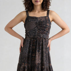 Polyester Elastane Printed Sleeveless Dress