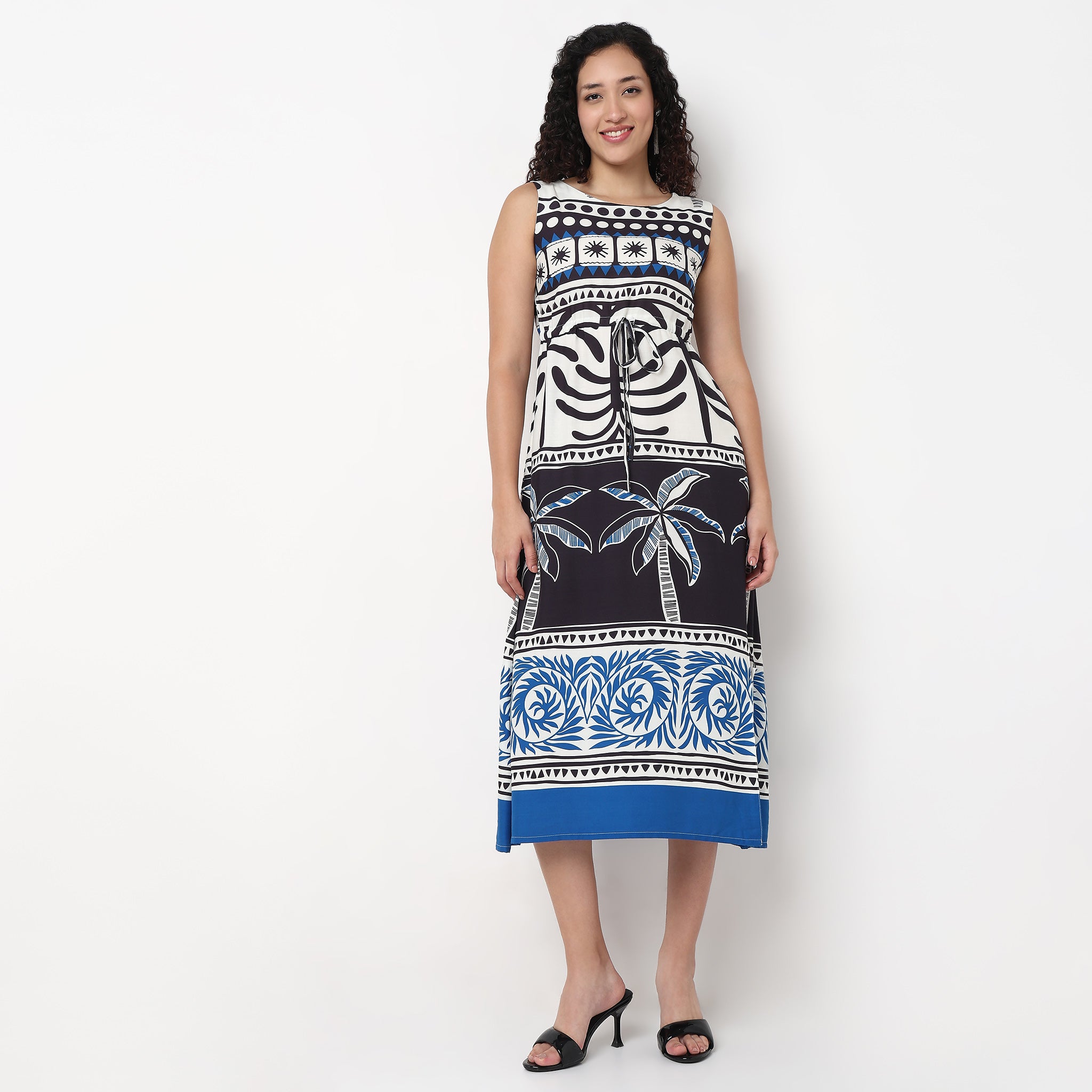Sleeveless Printed Maxi Dress