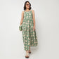 Printed Strappy Tiered Dress