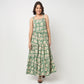 Printed Strappy Tiered Dress