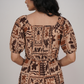 Front Ruched Printed Tiered Dress