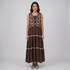 Strappy Tiered Dress With Embroidered Shrug