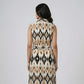 Sleeveless Printed Shirt Dress