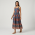 Printed Strappy Tiered Dress