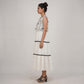 Strappy Tiered Dress With Embroidered Shrug