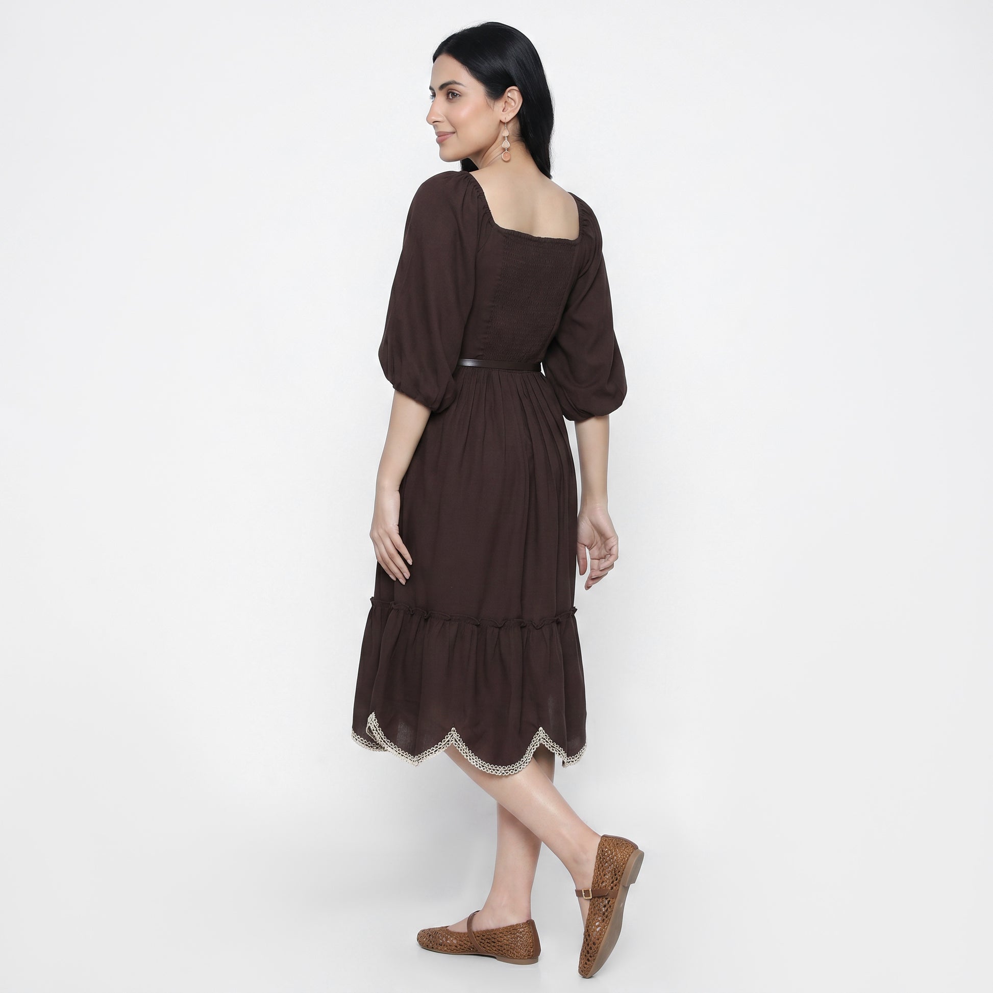 Embroidered Flared Dress