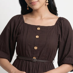 Embroidered Flared Dress