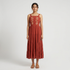Embroidered Strappy Tiered Dress