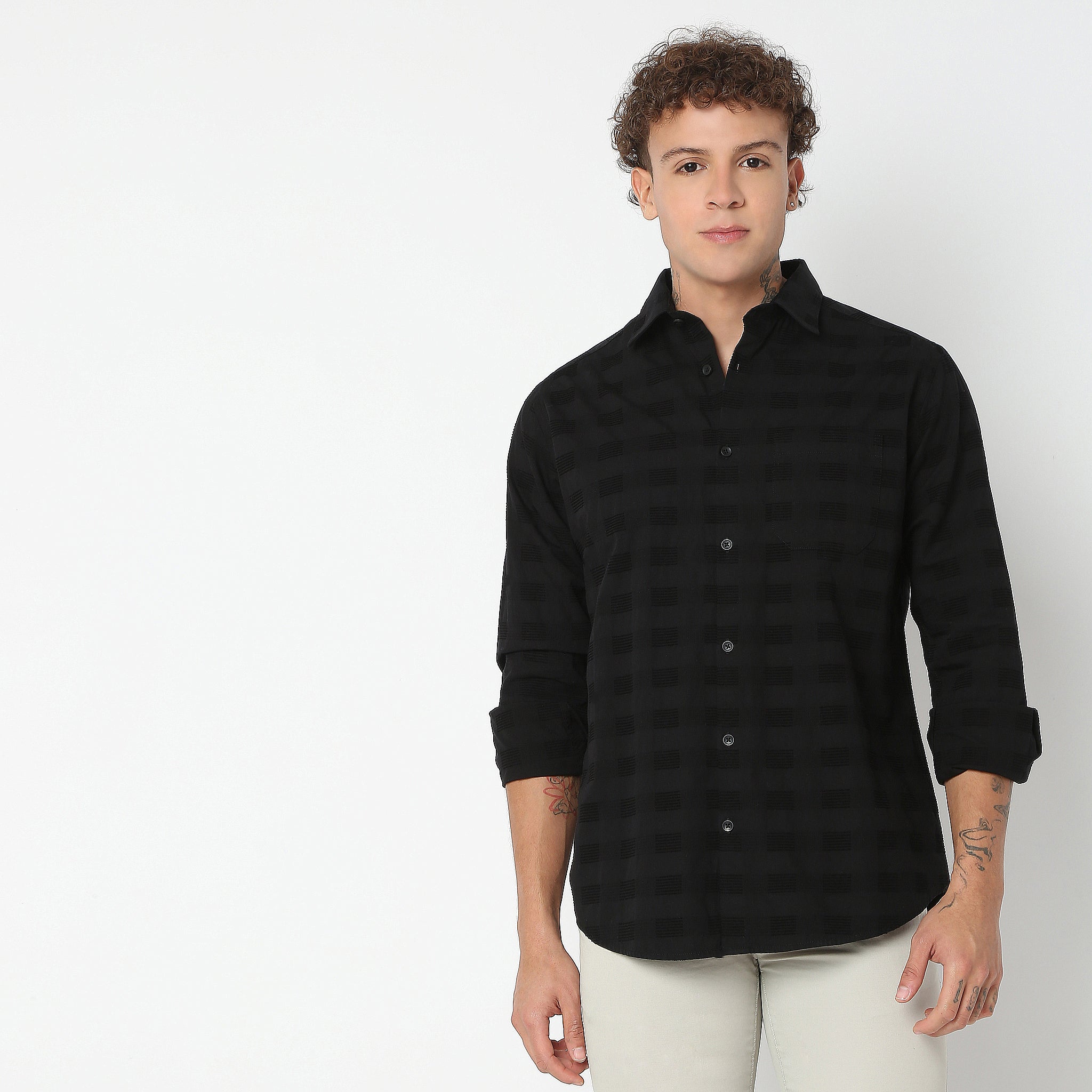 Regular Fit Solid Shirt
