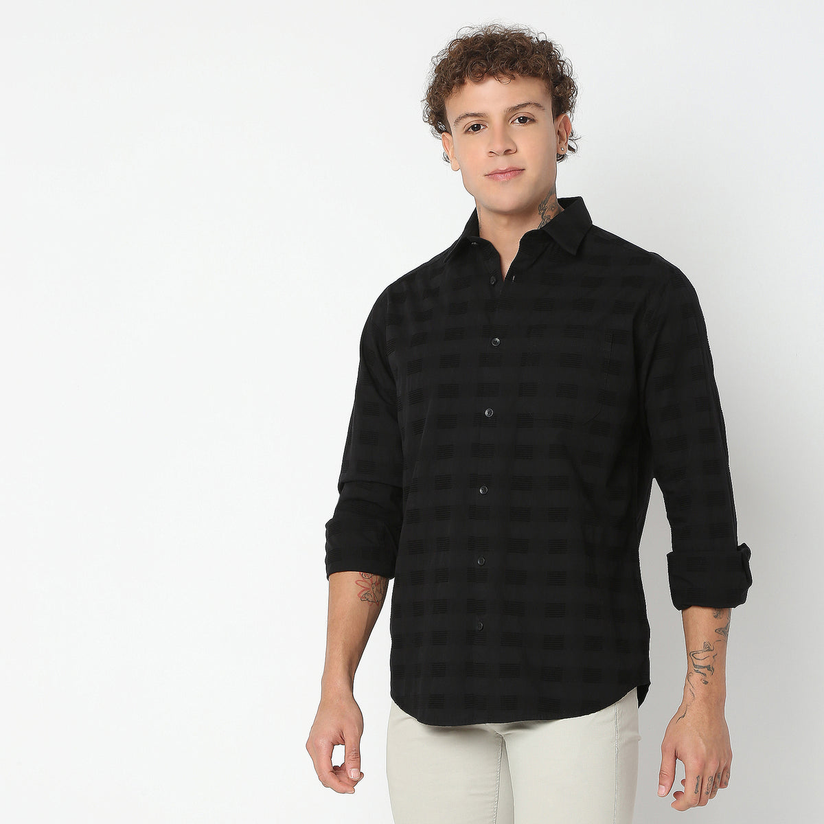 Regular Fit Solid Shirt