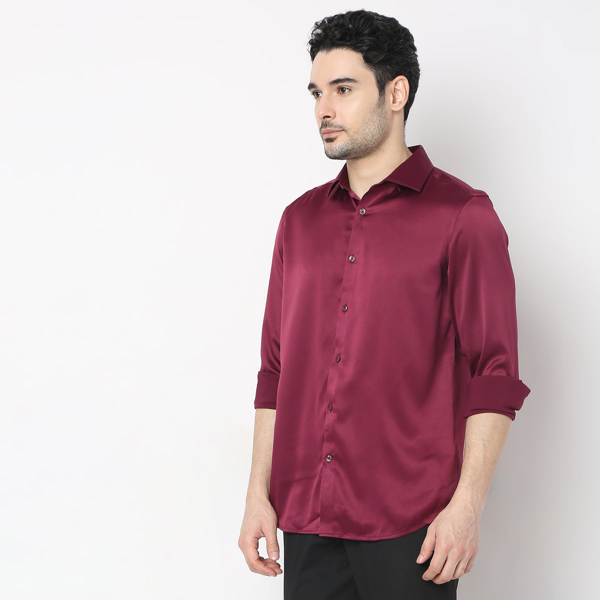 Slim Fit Solid Shirt