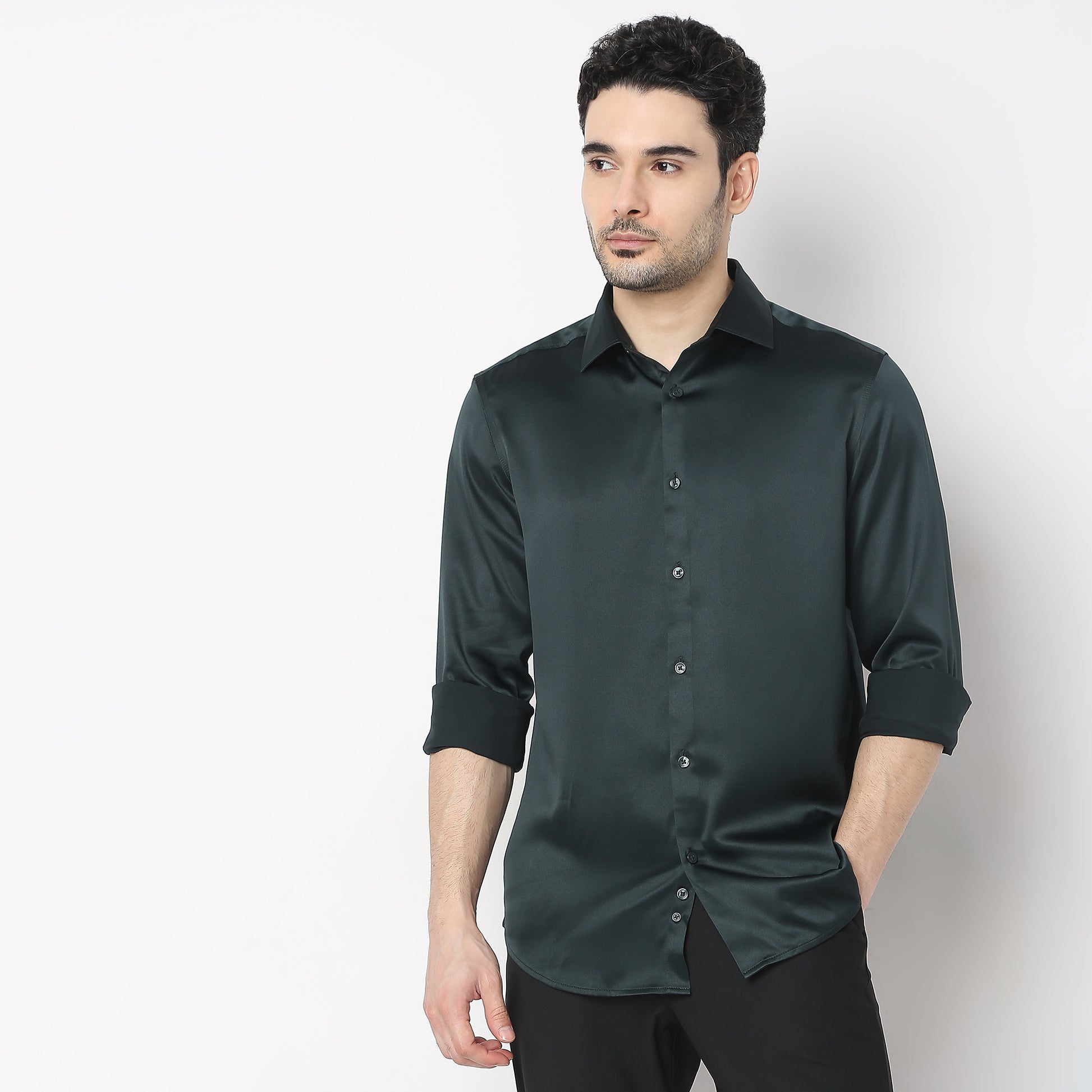 Slim Fit Solid Shirt