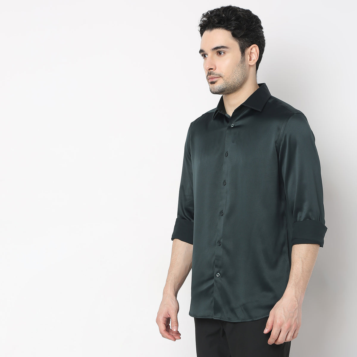 Slim Fit Solid Shirt