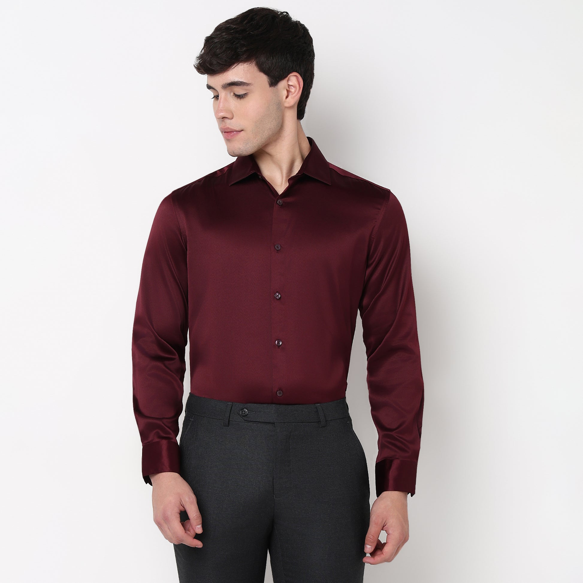 Slim Fit Solid Shirt