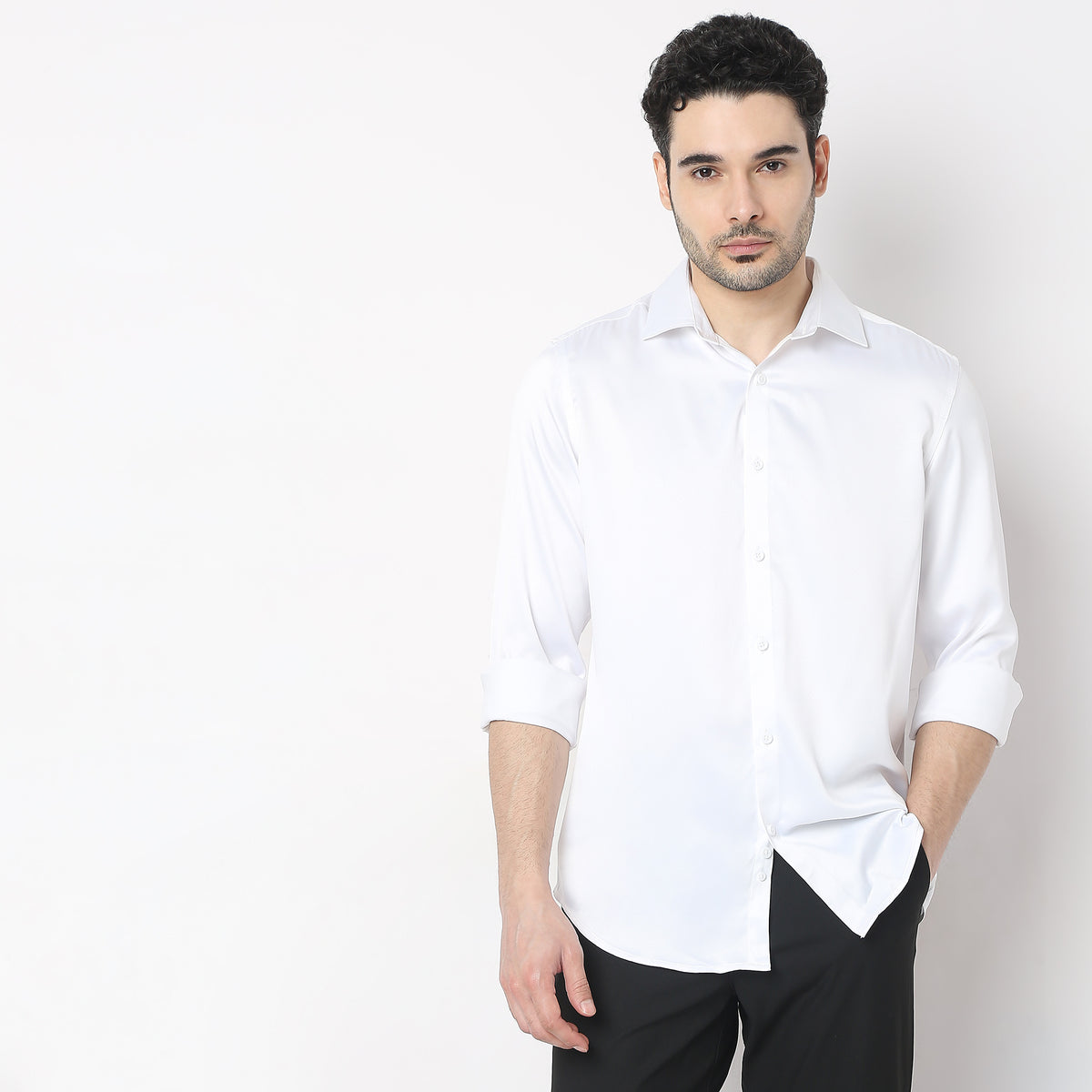 Slim Fit Solid Shirt