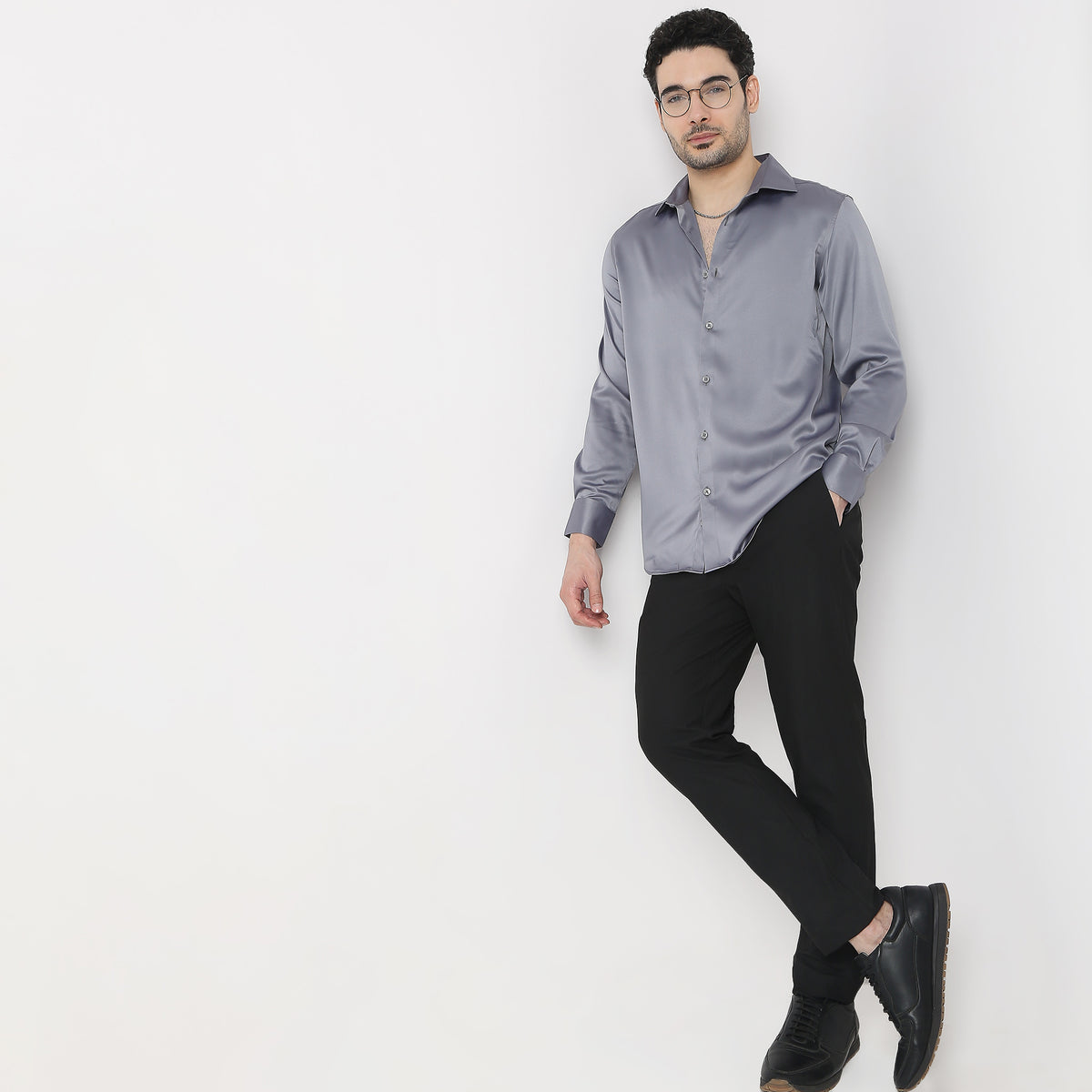 Slim Fit Solid Shirt