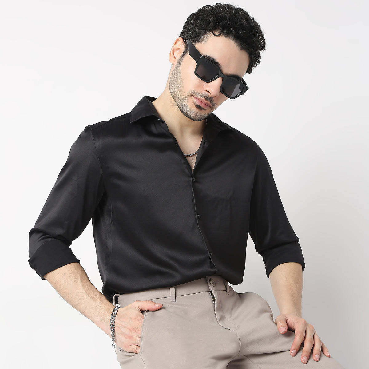 Slim Fit Solid Shirt