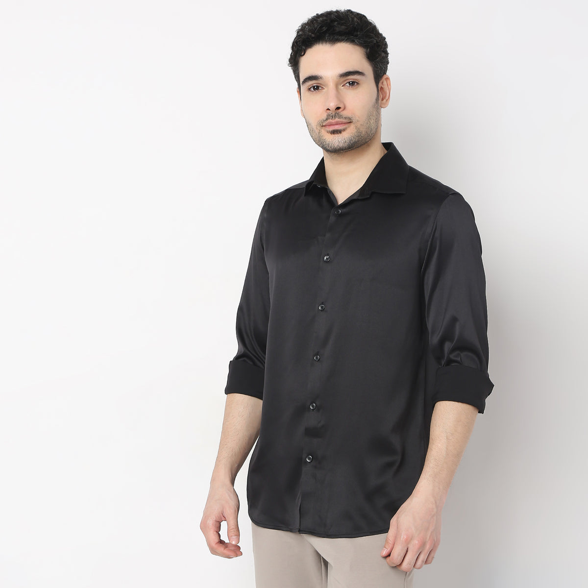 Slim Fit Solid Shirt