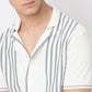 Modern Nerd Hand Knit Jersey Striped Camp Collar Half Sleeve Cuban Shirt