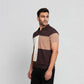 Colour Block Modern Nerd Hand Knit Jersey Polo T-Shirt