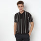 Hand Knit Striped Polo T-Shirt