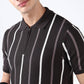 Hand Knit Striped Polo T-Shirt
