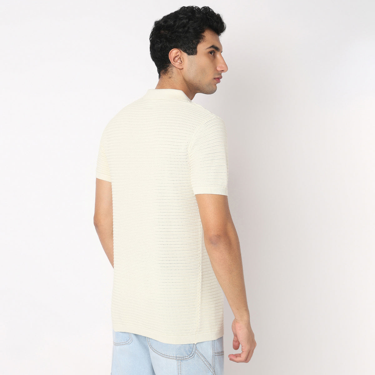 Hand Knit Jersey Structured T-Shirt