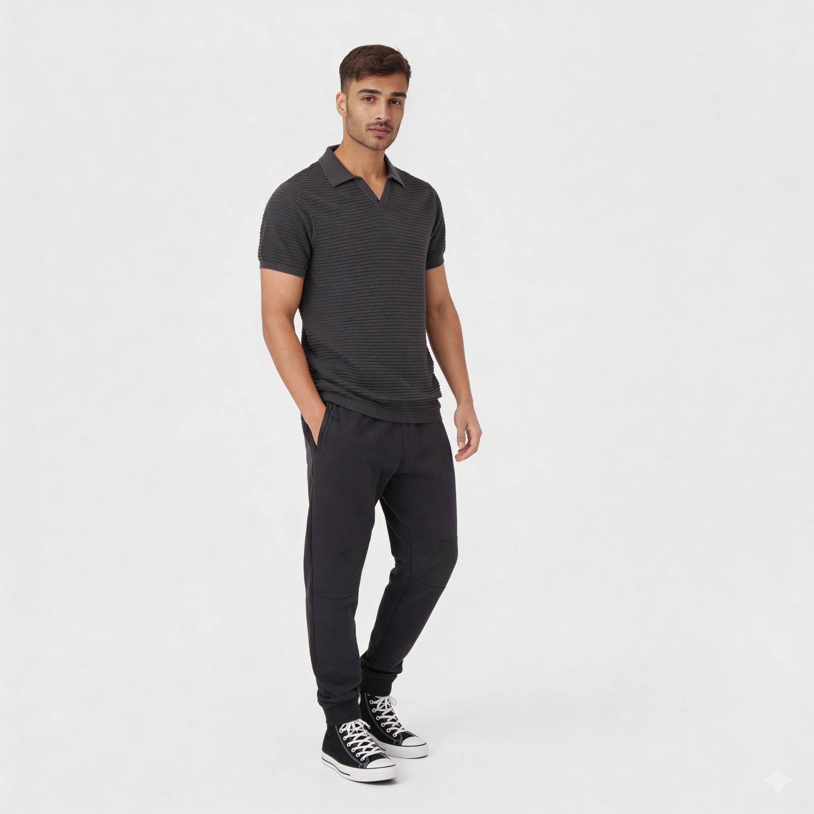 Hand Knit Jersey Structured T-Shirt