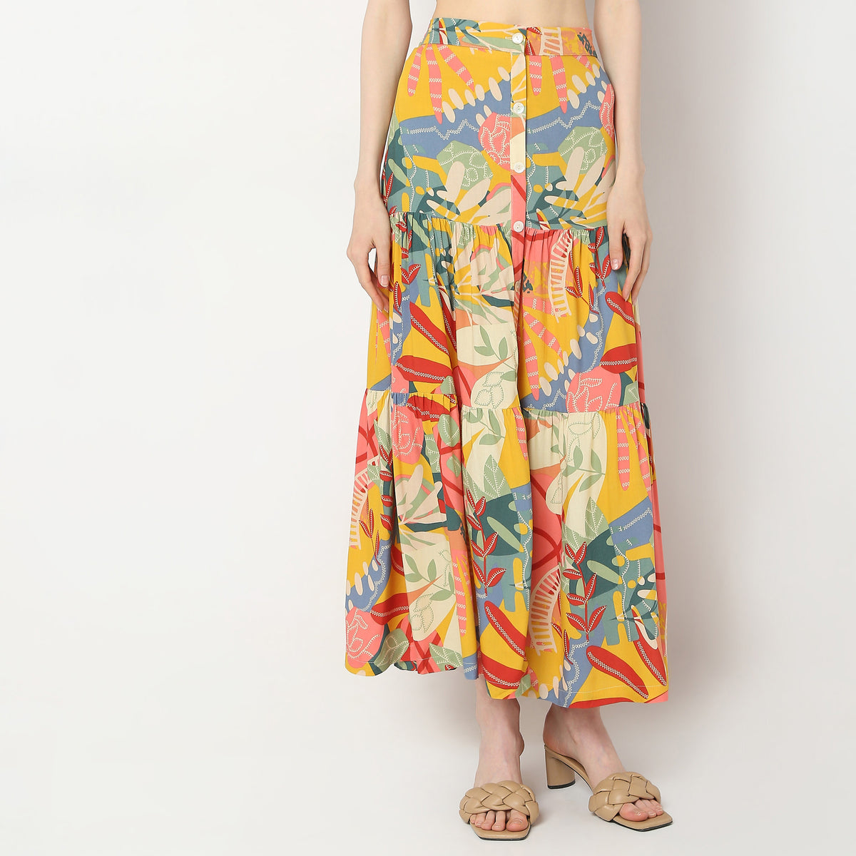 Flare Fit Printed Skirts