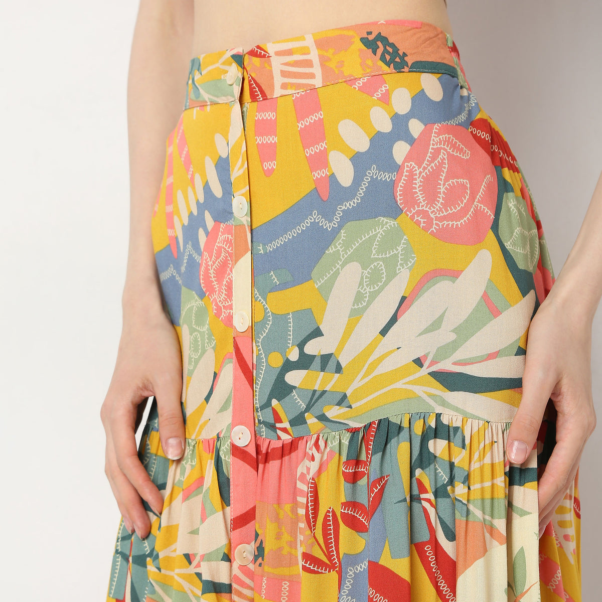 Flare Fit Printed Skirts