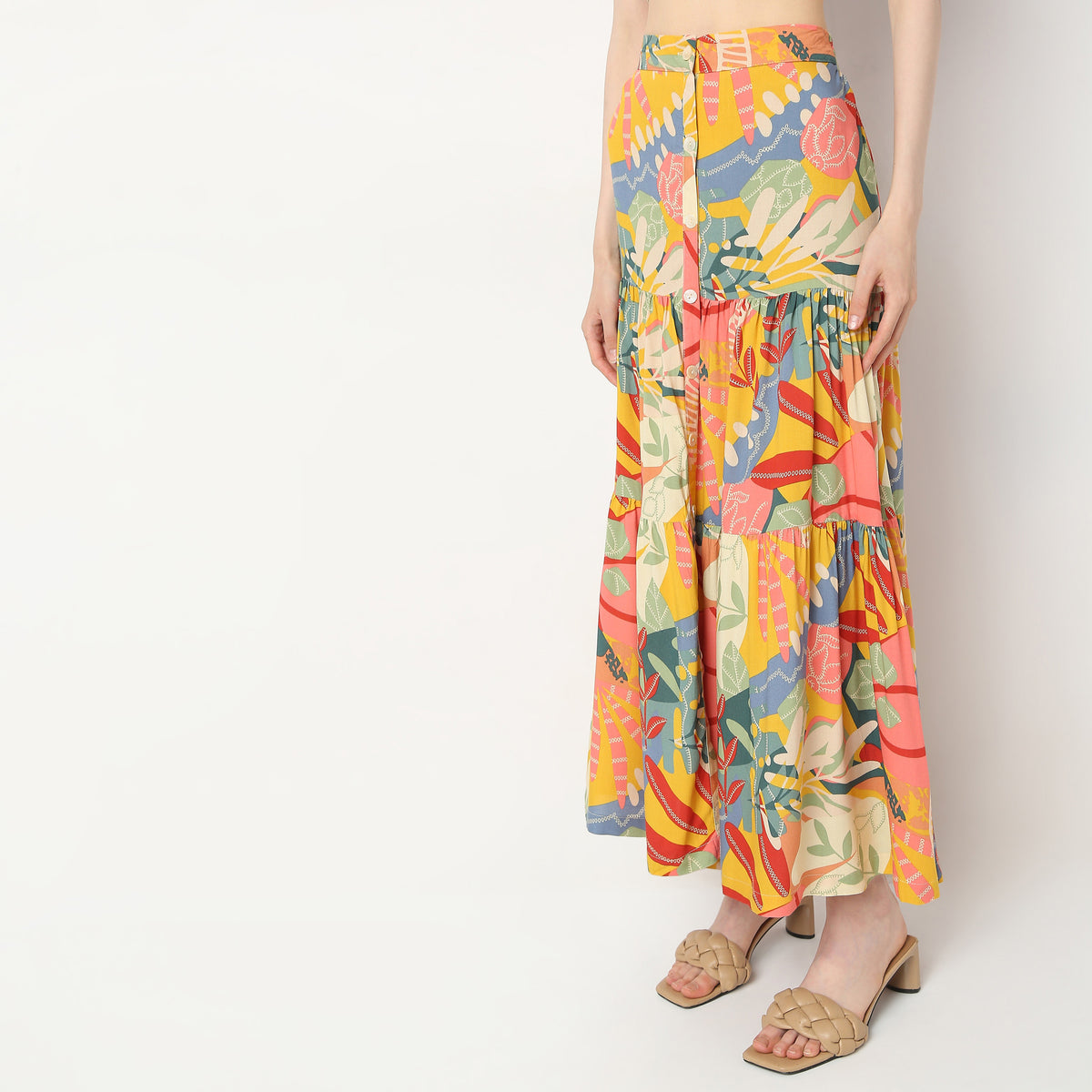 Flare Fit Printed Skirts