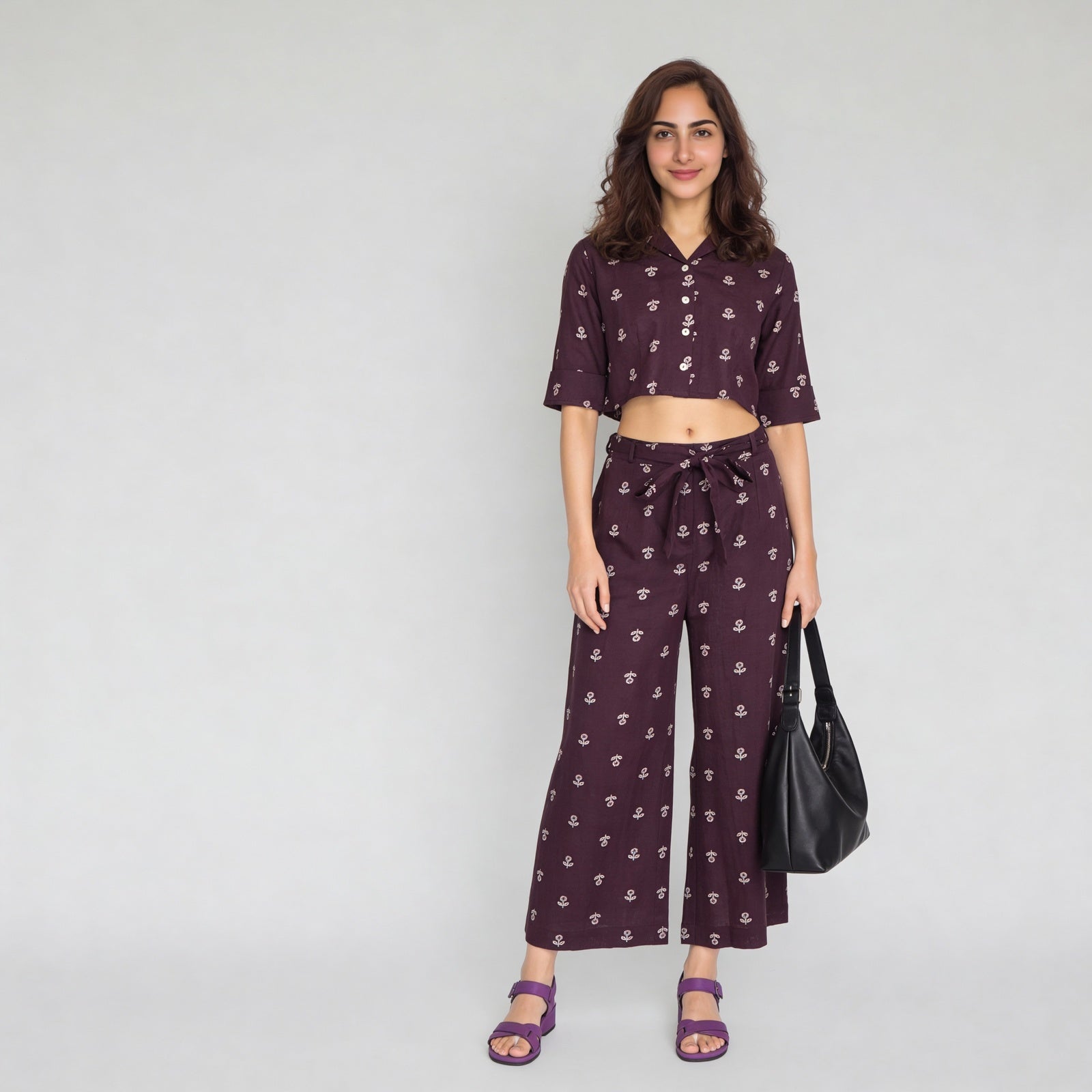 Printed Flared Ankle Length Pants