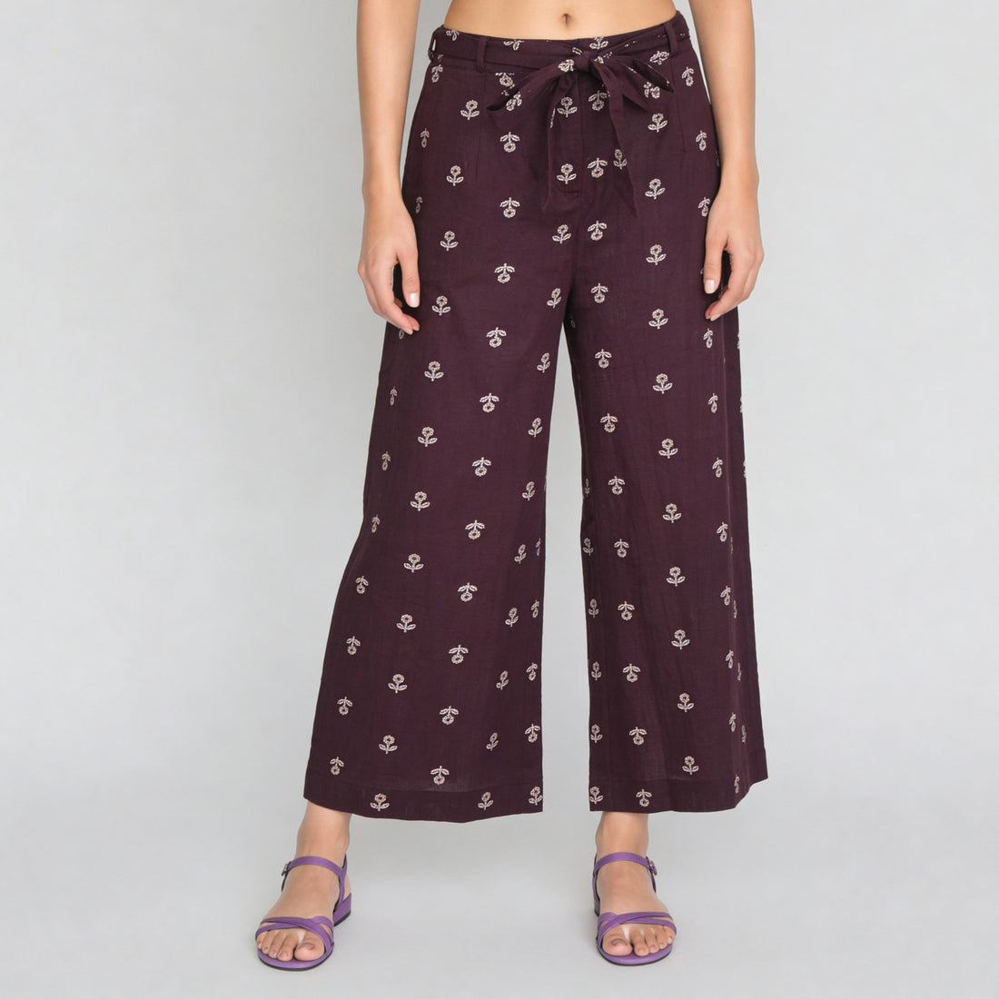 Printed Flared Ankle Length Pants