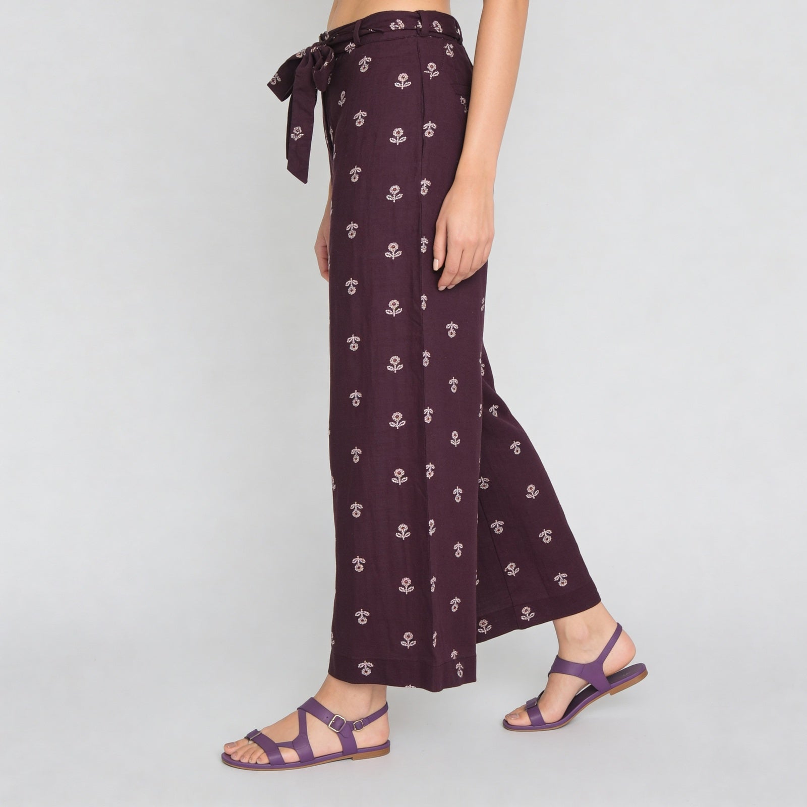 Printed Flared Ankle Length Pants