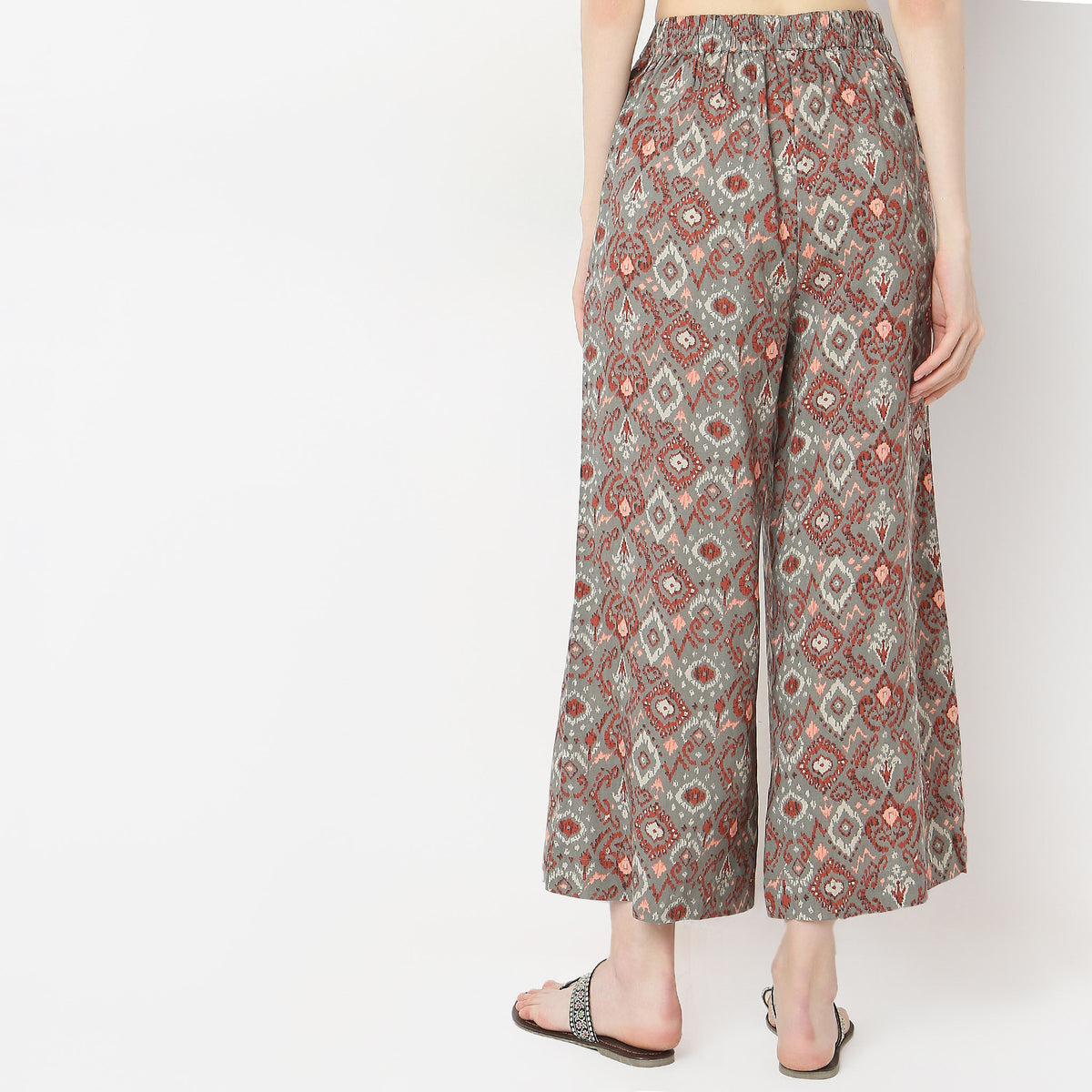 Flare Fit Printed Mid Rise Culottes