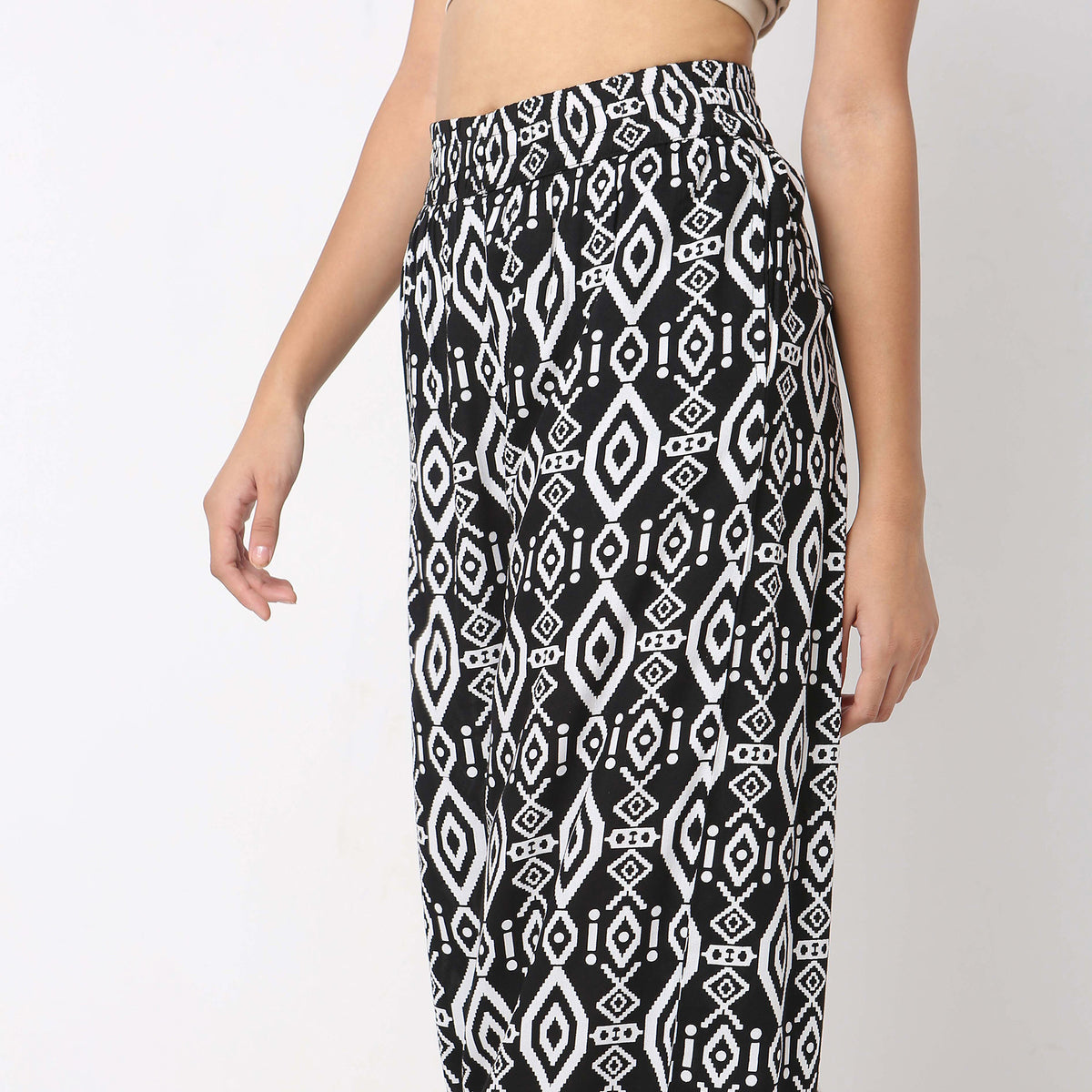 Straight Fit Printed High Rise Culottes