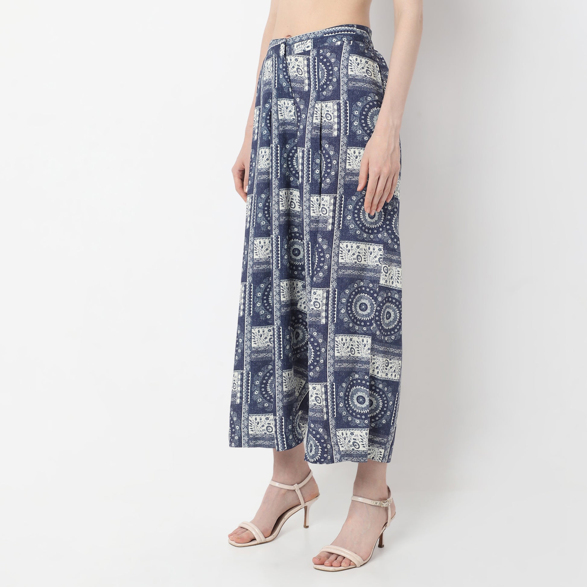 Abstract Print High Rise Straight Fit Culottes