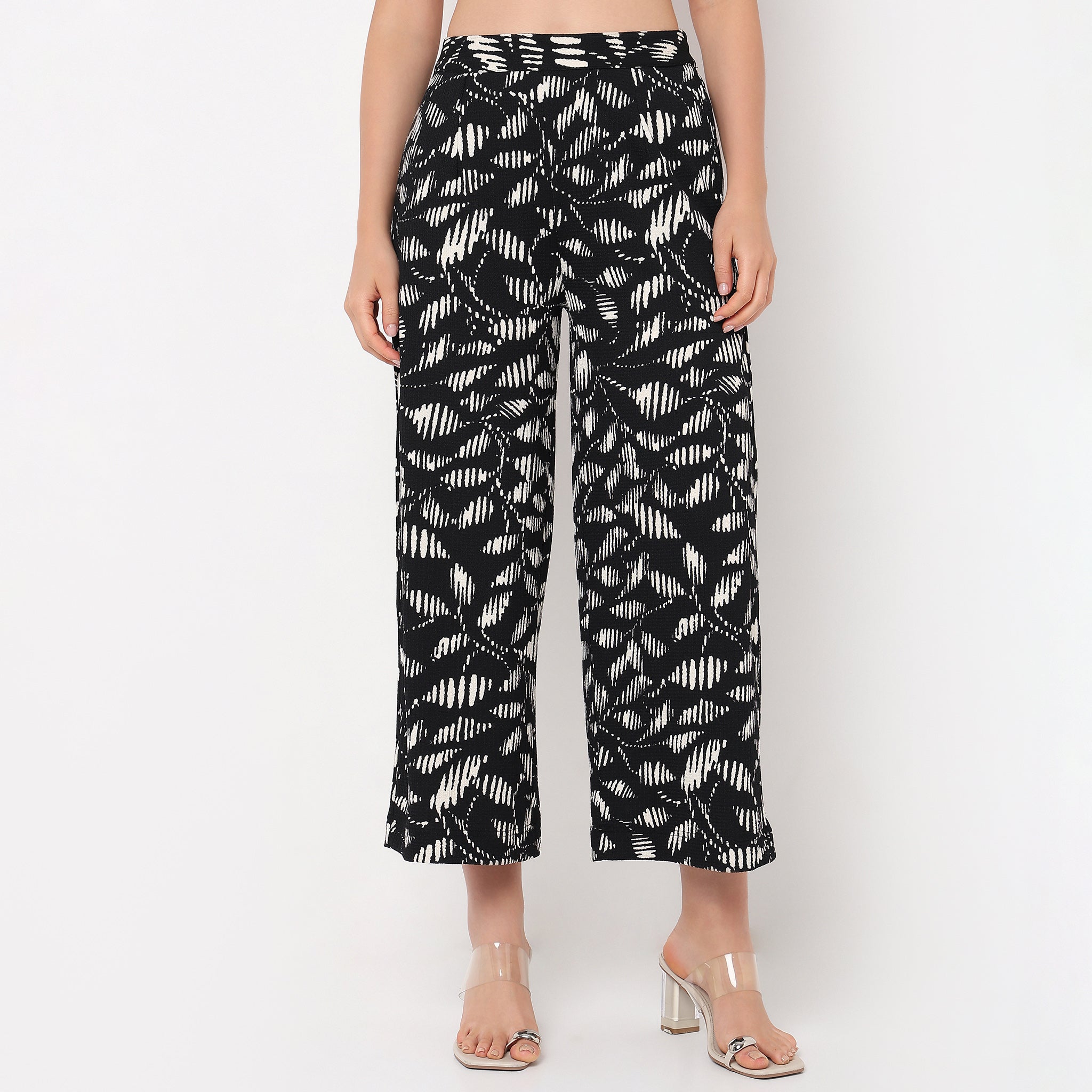 Flare Fit Textured Culottes