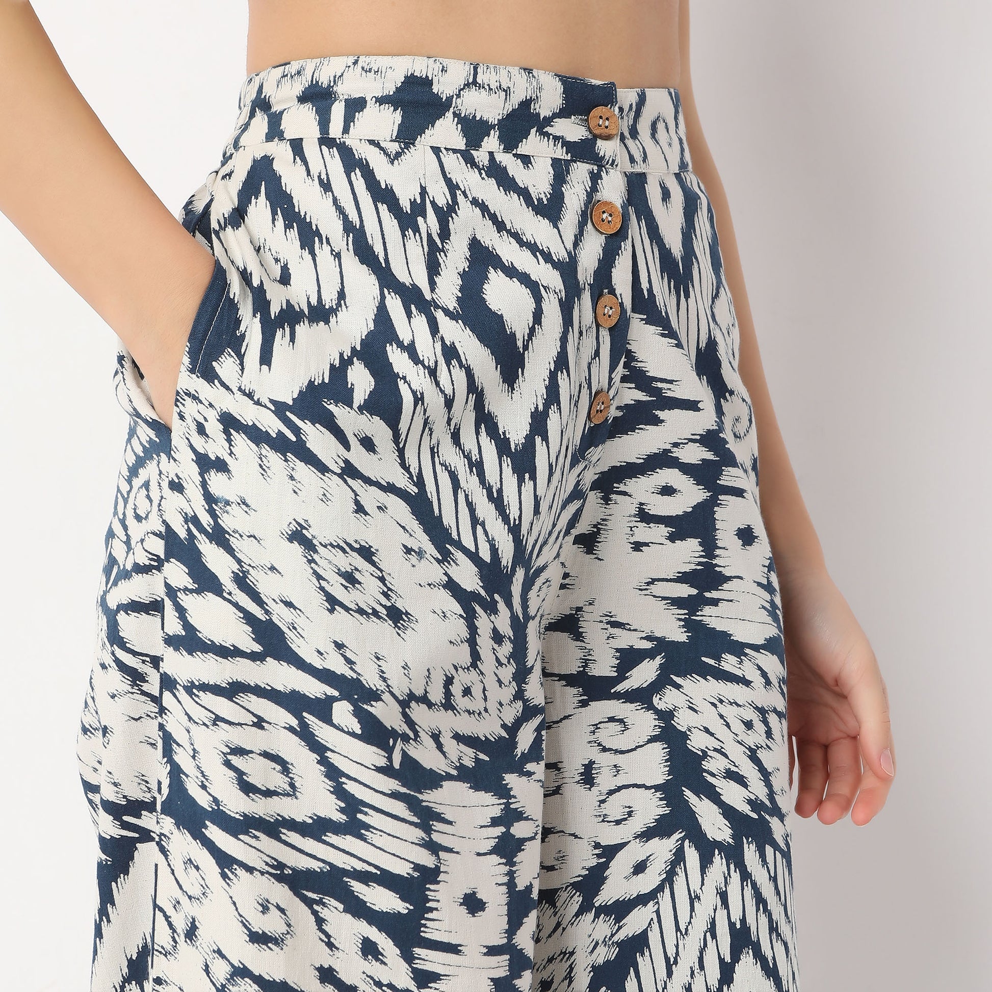 Printed Ankle Length Flared High-Rise Culottes