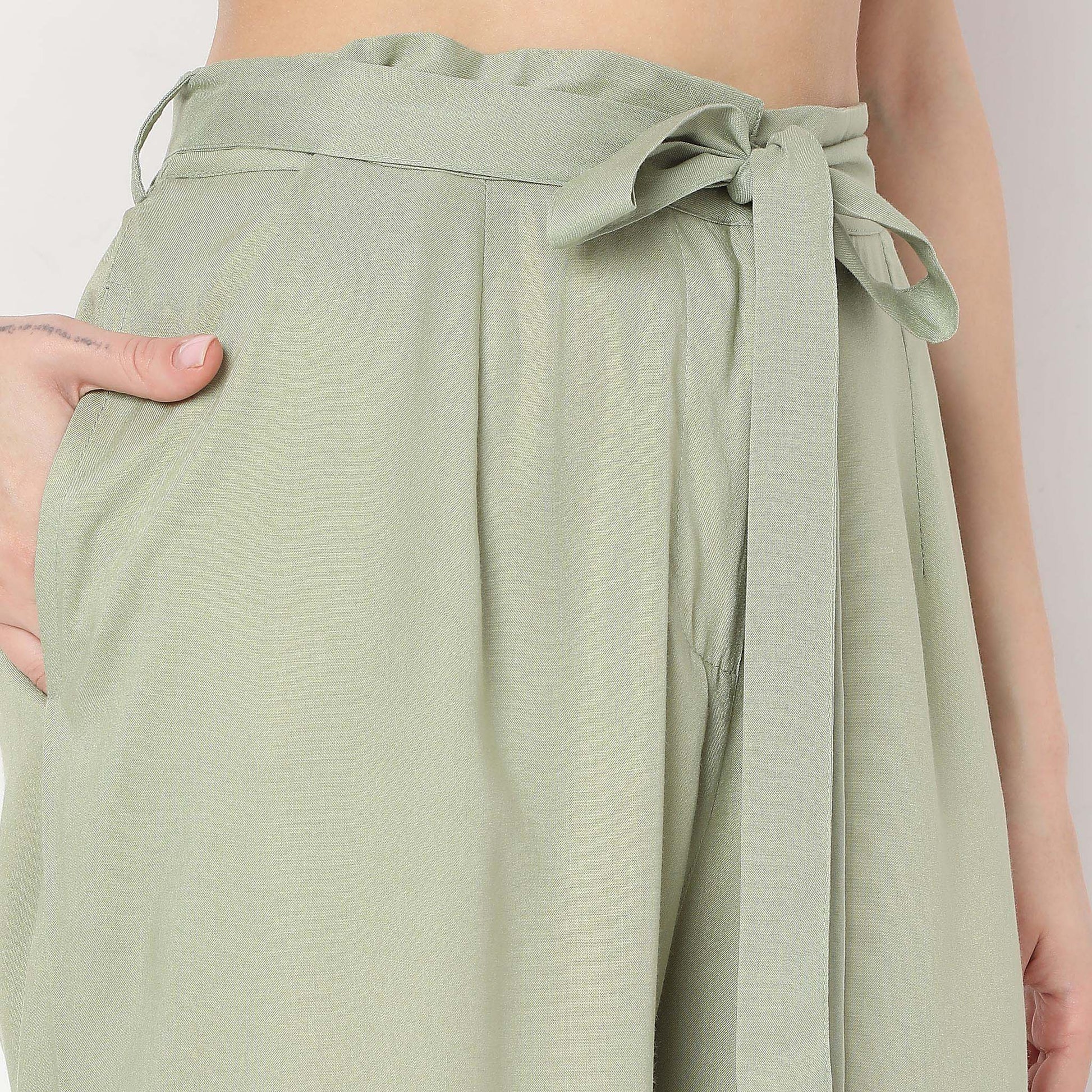 Flare Fit Ankle Length Palazzos