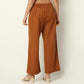 Relaxed Fit Solid Ankle Length Mid Rise Pants
