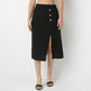 Straigh Fit High Rise Slit Skirt