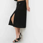 Straigh Fit High Rise Slit Skirt