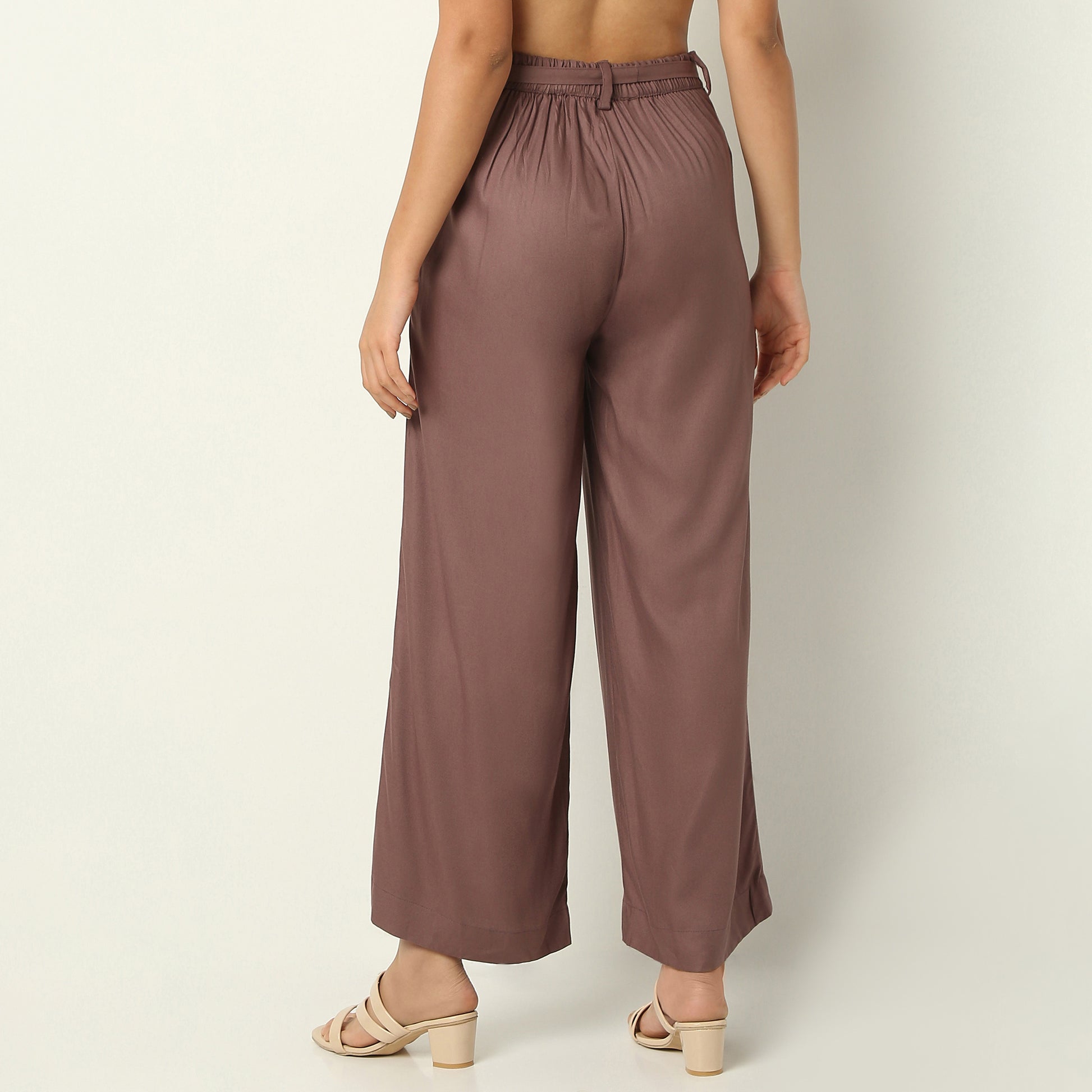 Flare Fit Solid Ankle Length High Rise Culottes