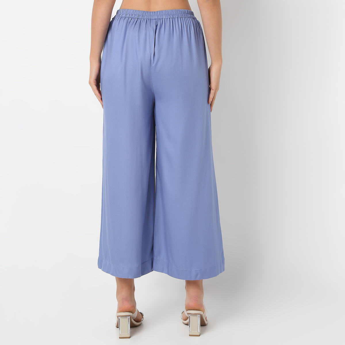 Solid Ankle Length Straight Fit Ethnic Palazzo