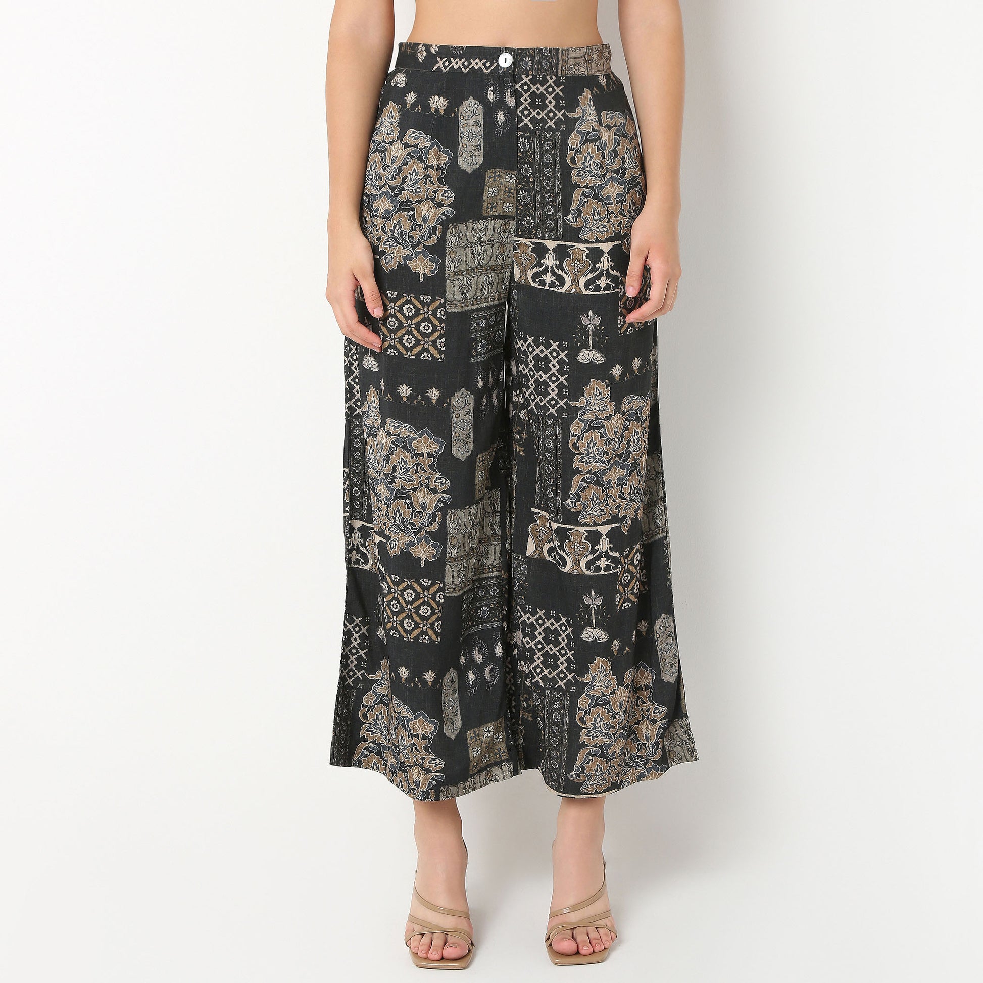 Straight Fit High Rise Ethnic Palazzo