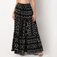 Woven Printed Flared Tiered Skirt